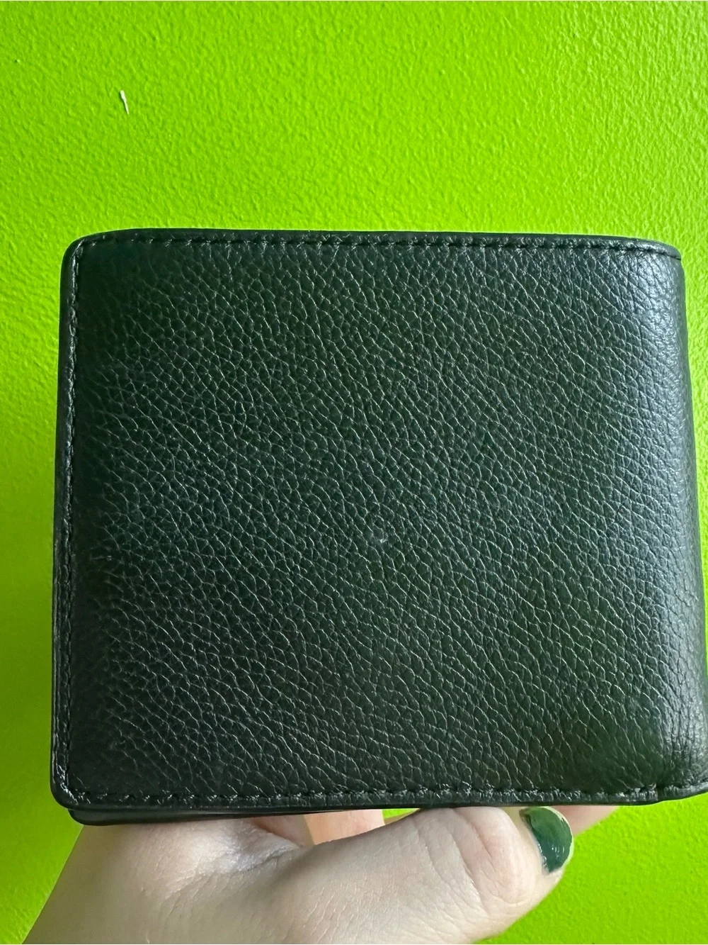 Michael Kors Black Leather Bi-Fold Wallet with MK Patch
